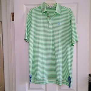 Classic Green Striped Polo Shirt